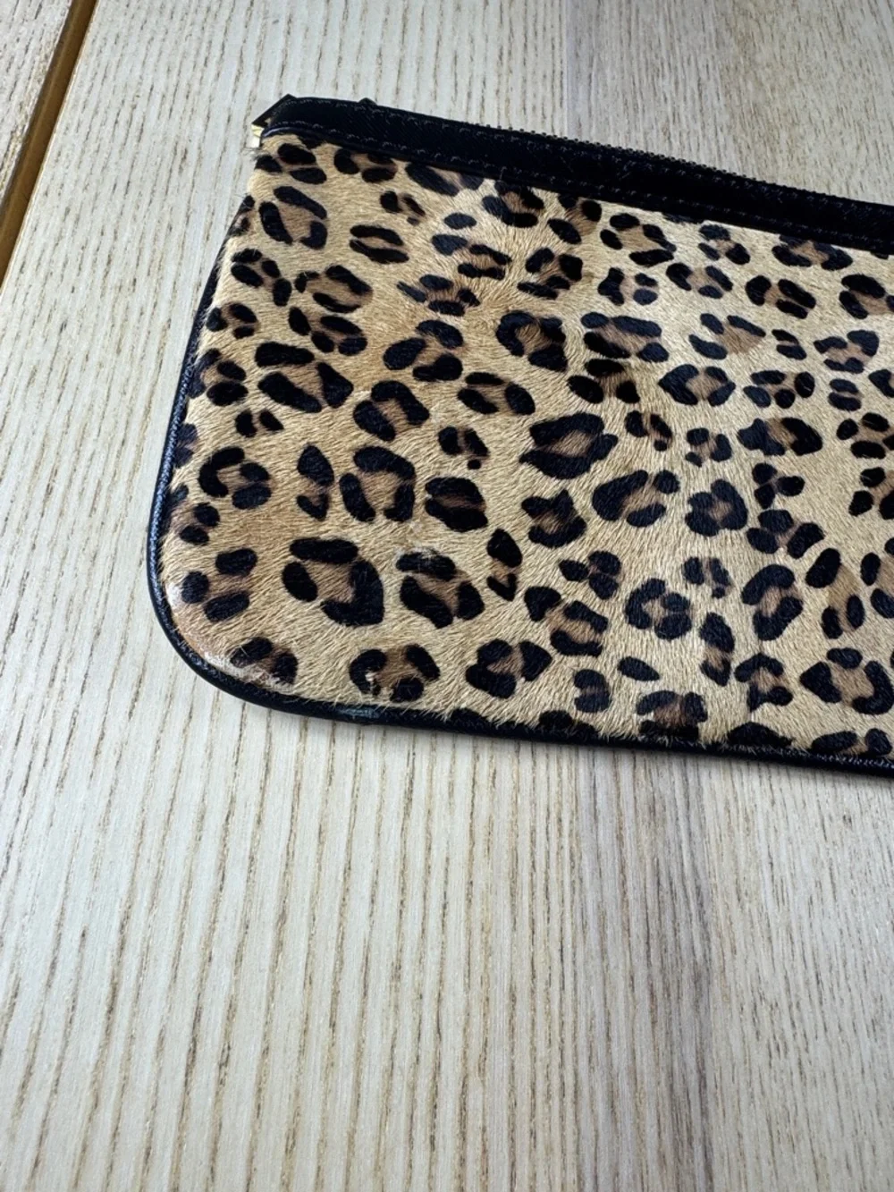 Banana Republic Leopard Print Card Pouch in Tan and Black